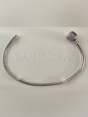 Pandora Bracelet with Pave Clasp in size small.